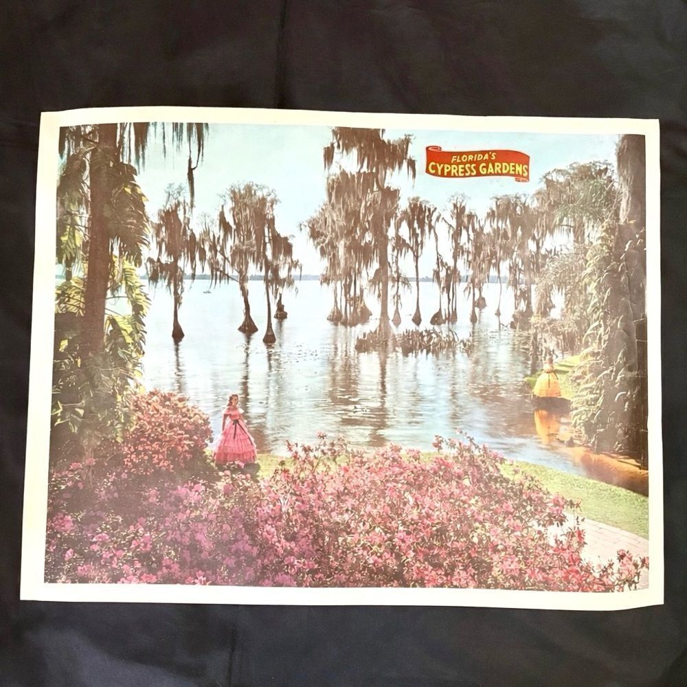 Vintage Florida Cypress Gardens Poster Southern Belle Spanish Moss Art Poster